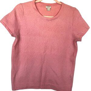 Jcrew Pink Merino Wool Short Sleeve Sweater Women M